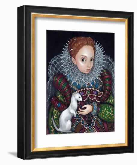 Queen Elizabeth I and an Ermine - a Tudor Portrait-Jasmine Becket-Griffith-Framed Premium Giclee Print