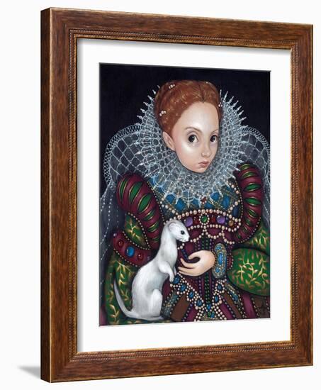 Queen Elizabeth I and an Ermine - a Tudor Portrait-Jasmine Becket-Griffith-Framed Art Print