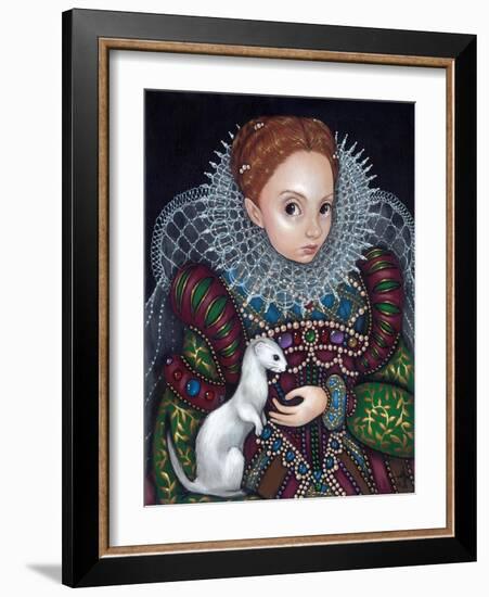 Queen Elizabeth I and an Ermine - a Tudor Portrait-Jasmine Becket-Griffith-Framed Art Print