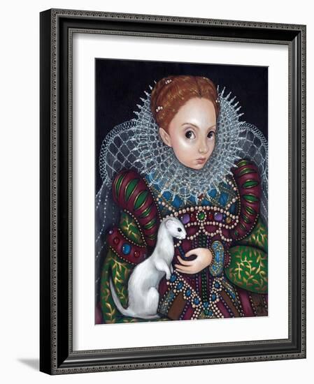 Queen Elizabeth I and an Ermine - a Tudor Portrait-Jasmine Becket-Griffith-Framed Art Print