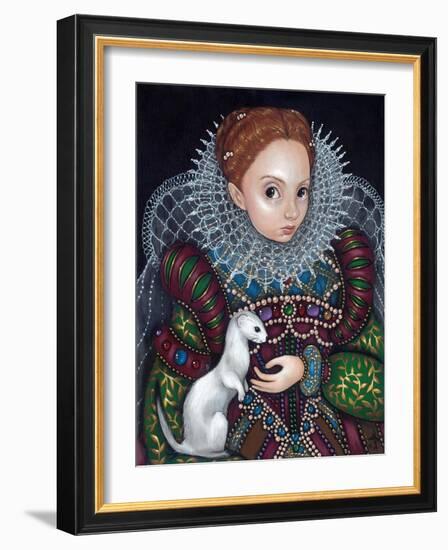 Queen Elizabeth I and an Ermine - a Tudor Portrait-Jasmine Becket-Griffith-Framed Art Print