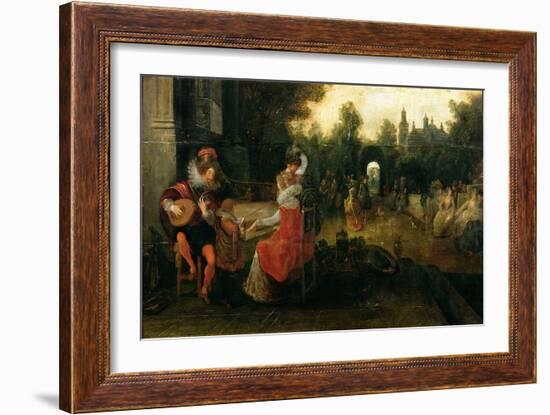 Queen Elizabeth I and the Earl of Leicester at Kenilworth-Dirck Hals-Framed Giclee Print