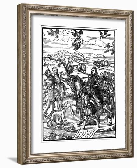 Queen Elizabeth I Hawking, 1575-null-Framed Giclee Print