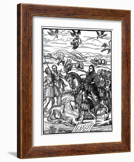 Queen Elizabeth I Hawking, 1575-null-Framed Giclee Print