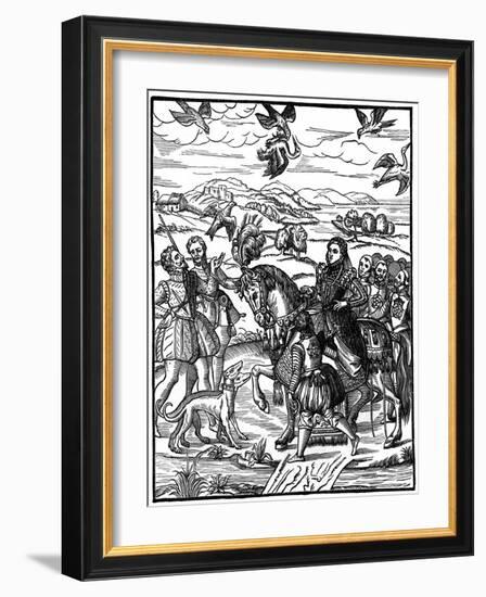 Queen Elizabeth I Hawking, 1575-null-Framed Giclee Print