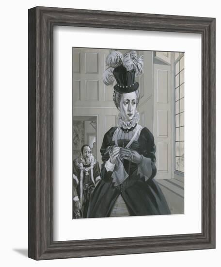 Queen Elizabeth I, Hearing News of the Execution of Mary Queen of Scots-Angus Mcbride-Framed Giclee Print