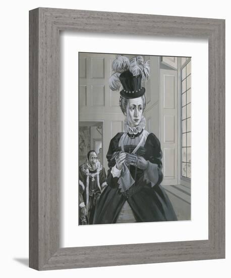 Queen Elizabeth I, Hearing News of the Execution of Mary Queen of Scots-Angus Mcbride-Framed Giclee Print