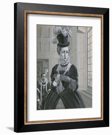 Queen Elizabeth I, Hearing News of the Execution of Mary Queen of Scots-Angus Mcbride-Framed Giclee Print