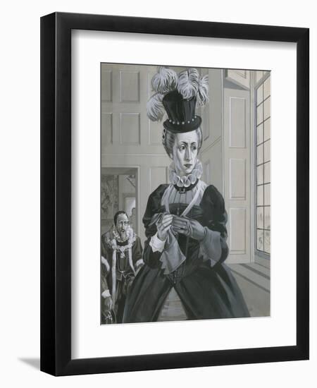 Queen Elizabeth I, Hearing News of the Execution of Mary Queen of Scots-Angus Mcbride-Framed Giclee Print