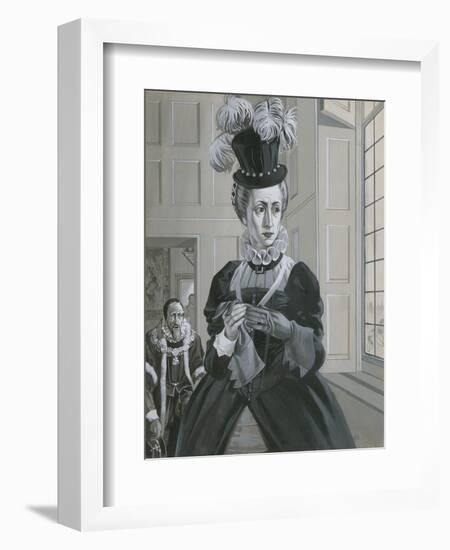 Queen Elizabeth I, Hearing News of the Execution of Mary Queen of Scots-Angus Mcbride-Framed Giclee Print