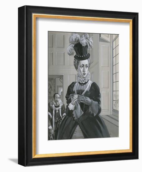 Queen Elizabeth I, Hearing News of the Execution of Mary Queen of Scots-Angus Mcbride-Framed Giclee Print