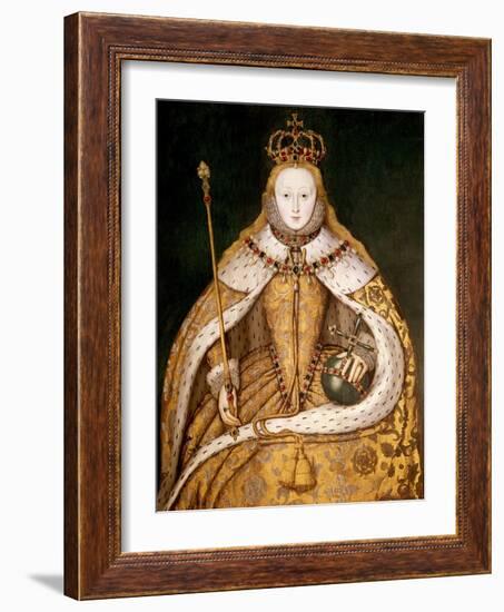 Queen Elizabeth I in Coronation Robes, circa 1559-null-Framed Giclee Print