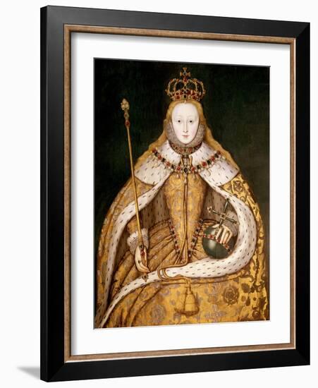 Queen Elizabeth I in Coronation Robes, circa 1559-null-Framed Giclee Print