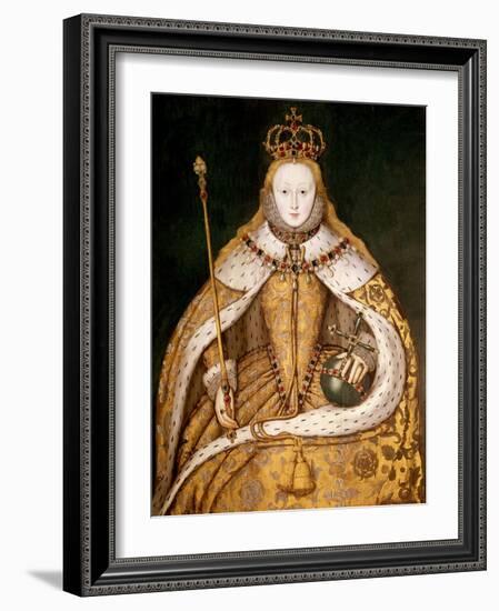 Queen Elizabeth I in Coronation Robes, circa 1559-null-Framed Giclee Print