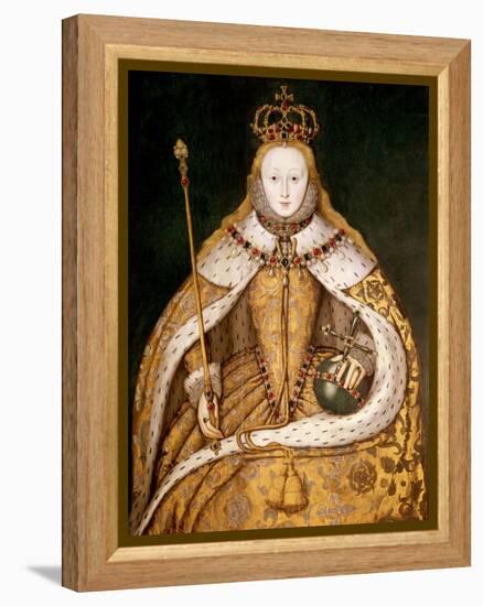 Queen Elizabeth I in Coronation Robes, circa 1559-null-Framed Premier Image Canvas