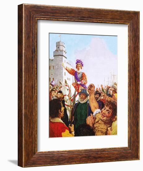 Queen Elizabeth I Making Her Armada Speech-C.l. Doughty-Framed Premium Giclee Print