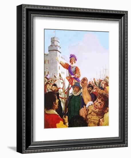 Queen Elizabeth I Making Her Armada Speech-C.l. Doughty-Framed Premium Giclee Print