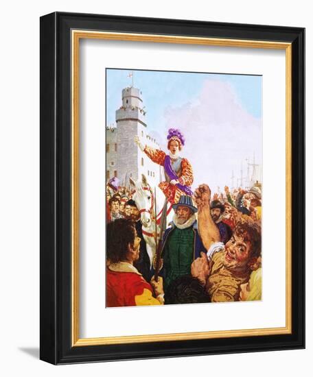 Queen Elizabeth I Making Her Armada Speech-C.l. Doughty-Framed Premium Giclee Print