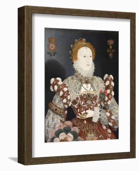 Queen Elizabeth I - the Pelican Portrait, C.1574-Nicholas Hilliard-Framed Giclee Print