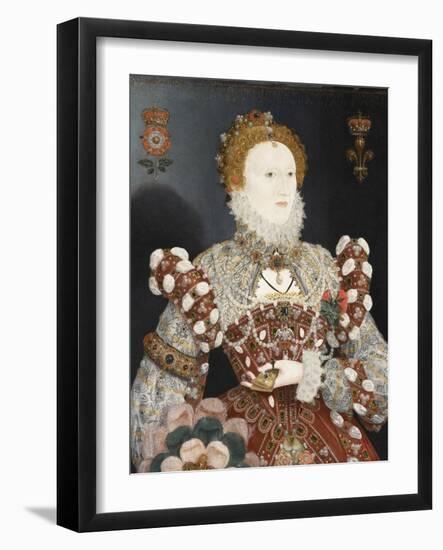 Queen Elizabeth I - the Pelican Portrait, C.1574-Nicholas Hilliard-Framed Premium Giclee Print