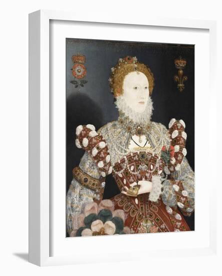 Queen Elizabeth I - the Pelican Portrait, C.1574-Nicholas Hilliard-Framed Premium Giclee Print