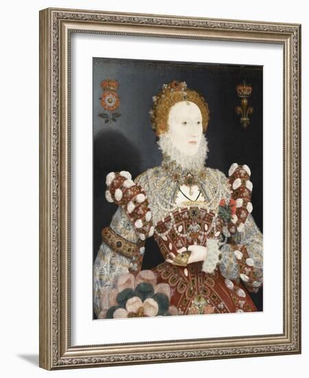 Queen Elizabeth I - the Pelican Portrait, C.1574-Nicholas Hilliard-Framed Giclee Print