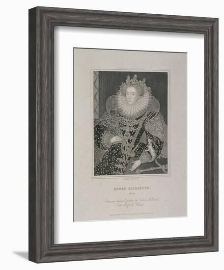 Queen Elizabeth I with an Ermine, 1821-TA Dean-Framed Giclee Print