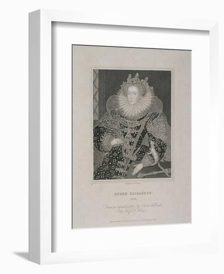 Queen Elizabeth I with an Ermine, 1821-TA Dean-Framed Giclee Print