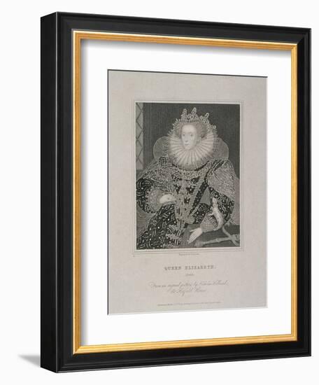 Queen Elizabeth I with an Ermine, 1821-TA Dean-Framed Giclee Print