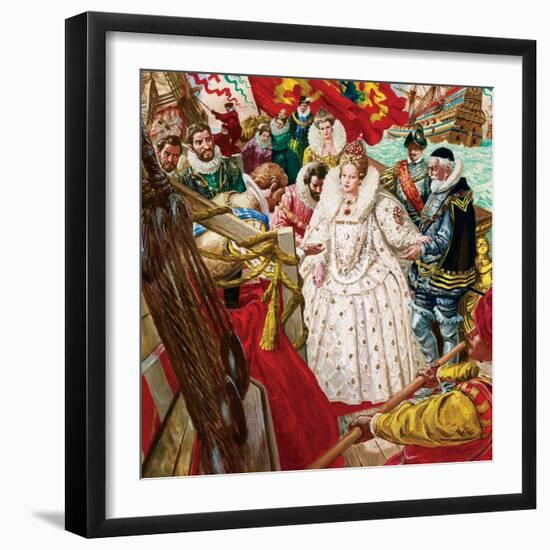 Queen Elizabeth I-C.l. Doughty-Framed Giclee Print