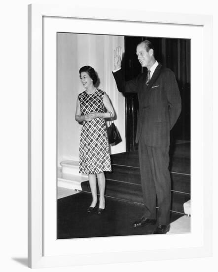 Queen Elizabeth II and Prince Philip hosting a state visit-Associated Newspapers-Framed Photo