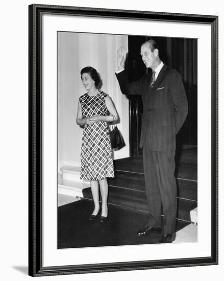 Queen Elizabeth II and Prince Philip hosting a state visit-Associated Newspapers-Framed Photo