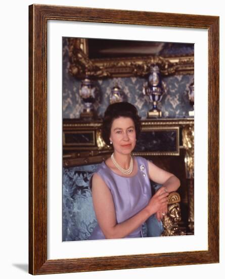 Queen Elizabeth II at Buckingham Palace, London, England-Cecil Beaton-Framed Photographic Print