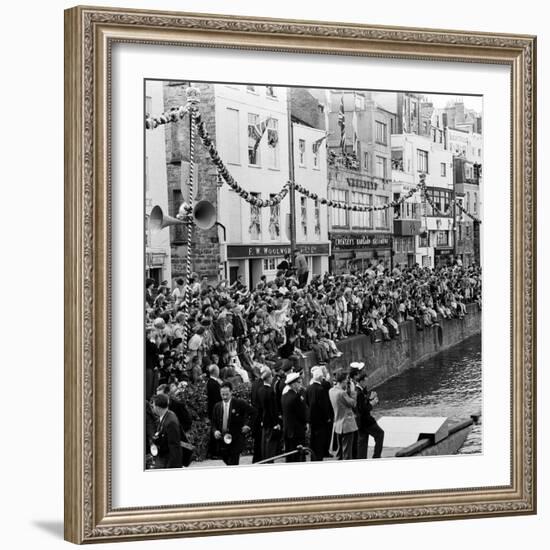 Queen Elizabeth Ii at St Peter Port in Guernsey 1957-Malcolm MacNeil-Framed Photographic Print