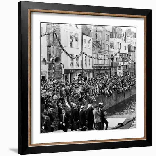 Queen Elizabeth Ii at St Peter Port in Guernsey 1957-Malcolm MacNeil-Framed Photographic Print