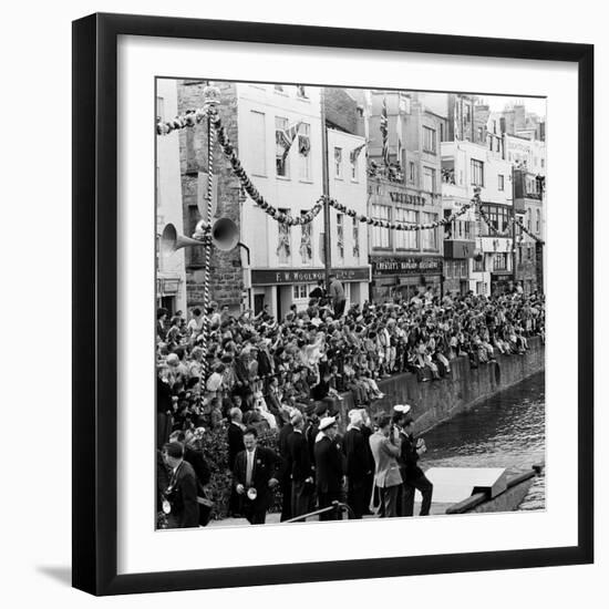 Queen Elizabeth Ii at St Peter Port in Guernsey 1957-Malcolm MacNeil-Framed Photographic Print