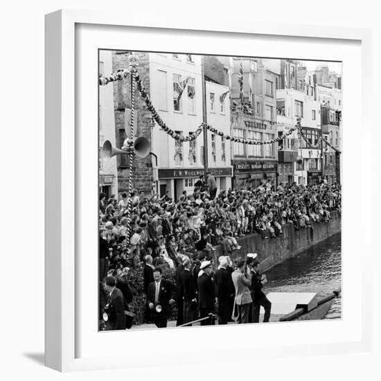 Queen Elizabeth Ii at St Peter Port in Guernsey 1957-Malcolm MacNeil-Framed Photographic Print