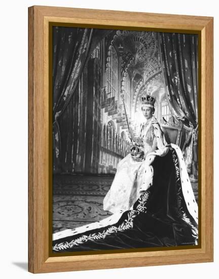 Queen Elizabeth II in Coronation Robes, England-Cecil Beaton-Framed Premier Image Canvas