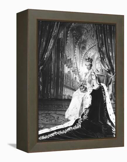 Queen Elizabeth II in Coronation Robes, England-Cecil Beaton-Framed Premier Image Canvas
