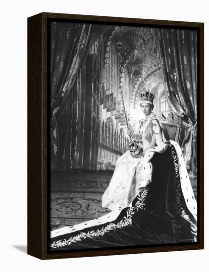 Queen Elizabeth II in Coronation Robes, England-Cecil Beaton-Framed Premier Image Canvas