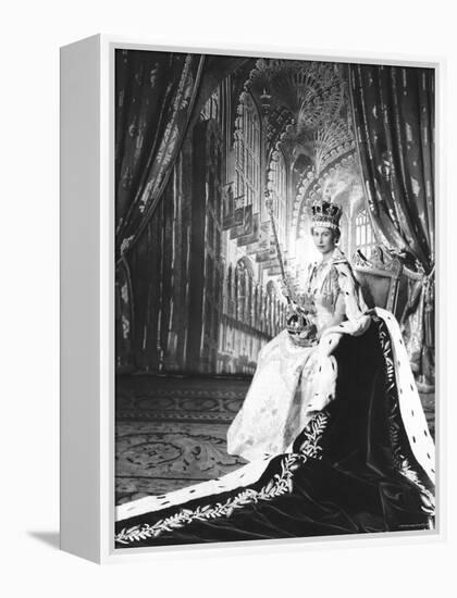 Queen Elizabeth II in Coronation Robes, England-Cecil Beaton-Framed Premier Image Canvas