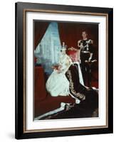 Queen Elizabeth II in Coronation Robes with the Duke of Edinburgh, England-Cecil Beaton-Framed Photographic Print