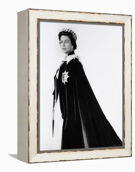 Queen Elizabeth II in Robes and Wearing the Order of the Garter, England-Cecil Beaton-Framed Premier Image Canvas