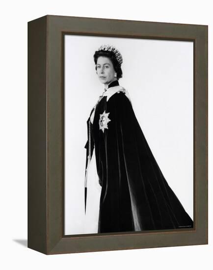 Queen Elizabeth II in Robes and Wearing the Order of the Garter, England-Cecil Beaton-Framed Premier Image Canvas
