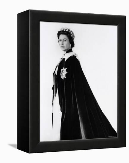 Queen Elizabeth II in Robes and Wearing the Order of the Garter, England-Cecil Beaton-Framed Premier Image Canvas