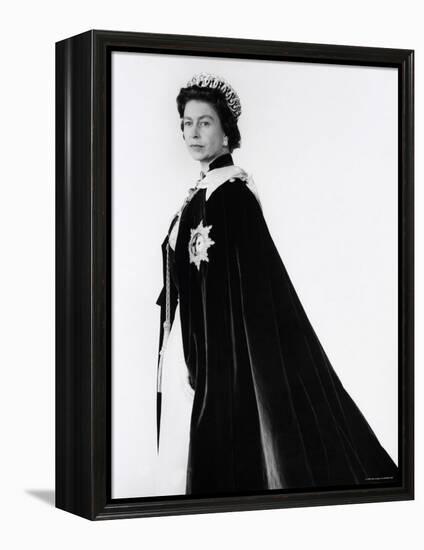 Queen Elizabeth II in Robes and Wearing the Order of the Garter, England-Cecil Beaton-Framed Premier Image Canvas