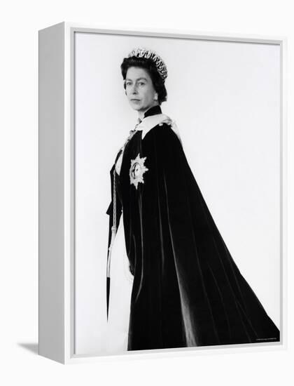 Queen Elizabeth II in Robes and Wearing the Order of the Garter, England-Cecil Beaton-Framed Premier Image Canvas