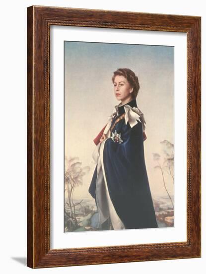 Queen Elizabeth II in Robes-null-Framed Art Print