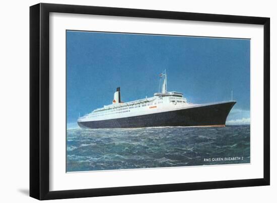 Queen Elizabeth II, Ocean Liner-null-Framed Art Print