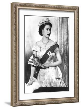 History Repro on Canvas or Paper Queen Elizabeth II Coronation Portrait 